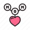 mother, mom, happy, love, heart, necklace