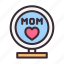 mother, mom, happy, love, mirror 