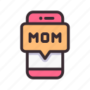 mother, mom, happy, love, phone, device