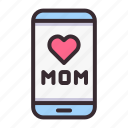 mother, mom, happy, love, smartphone, device