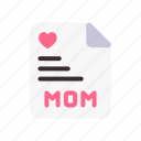 mother, mom, happy, love, document, letter
