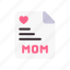 mother, mom, happy, love, document, letter 