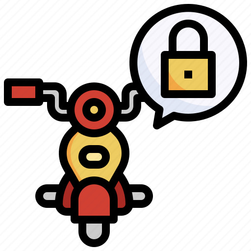 Padlock, transportation, motorcycle, lock icon - Download on Iconfinder