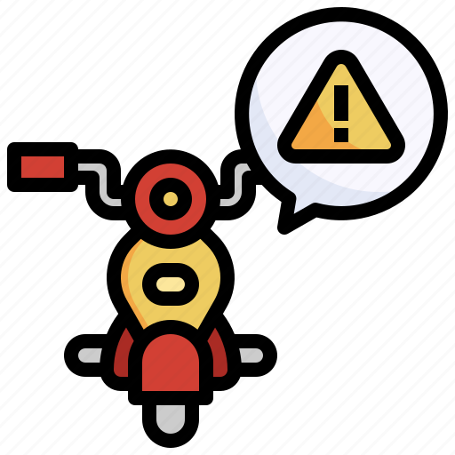 Warning, alert, motorcycle, transportation, transport icon - Download on Iconfinder