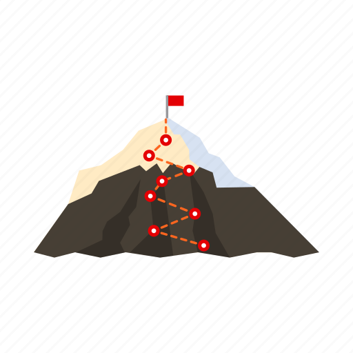 Achievement, climb, goal, mountain, peak, route, top icon - Download on Iconfinder