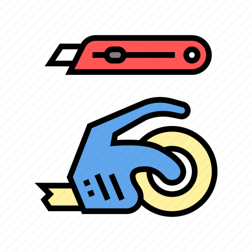 Cardboard, couch, express, knife, scotch, tape icon - Download on Iconfinder