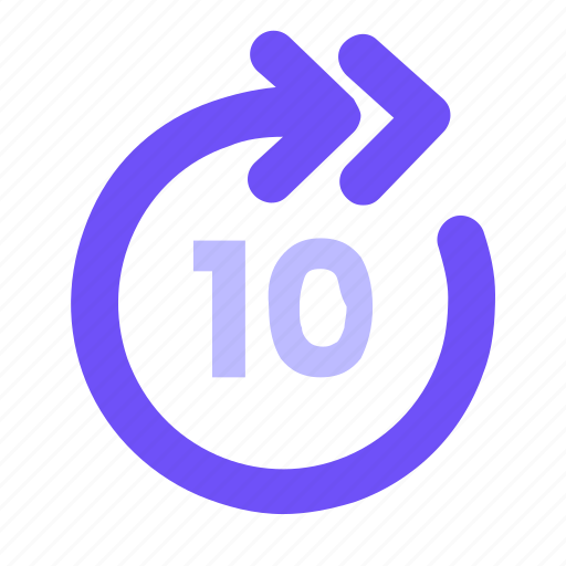 Fast forwards, 10s, forward, fast, next, 10 second icon - Download on Iconfinder