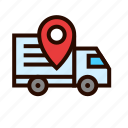 car, delivery, location, pin, shipping, tracking, truck
