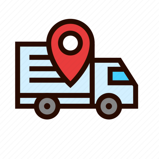 Car, delivery, location, pin, shipping, tracking, truck icon - Download on Iconfinder