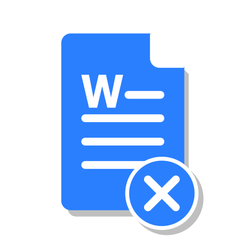 Blue, delete, doc, file, ms, remove, word icon - Free download