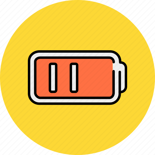 Battery, half, lines, multimedia icon - Download on Iconfinder