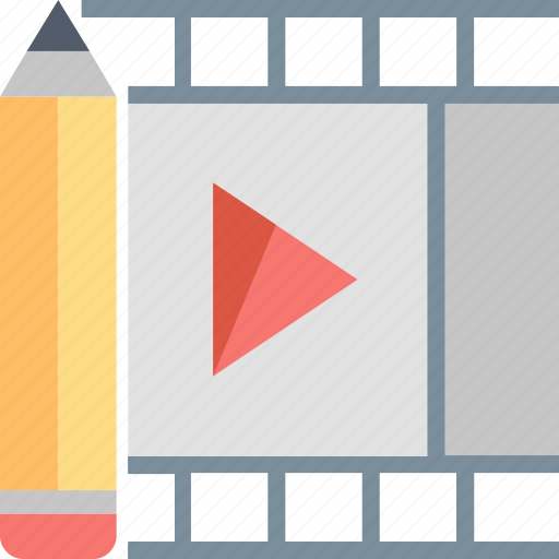 Cinema, edit, film, media, movie, pencil, video icon - Download on Iconfinder