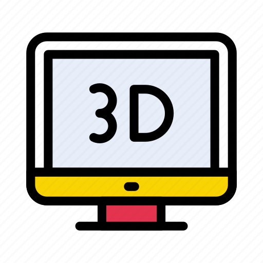 3d, display, lcd, monitor, screen icon - Download on Iconfinder