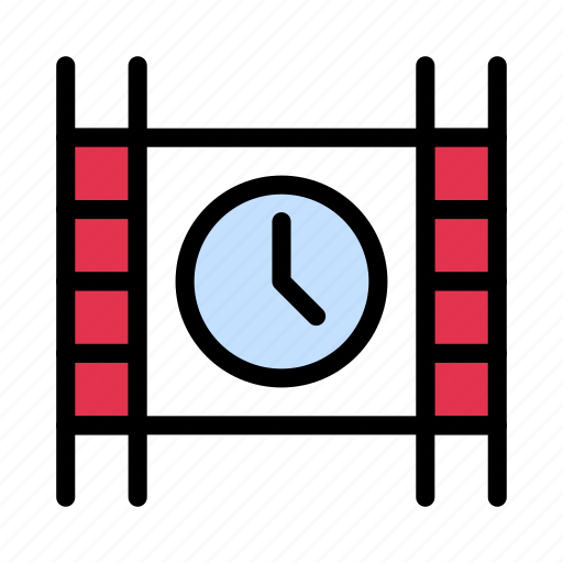 Clock, film, movie, reel, time icon - Download on Iconfinder