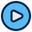 multimedia, play, button, movie, video, player, music, arrows 