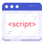 web script, online script, webpage script, browser script, script window 