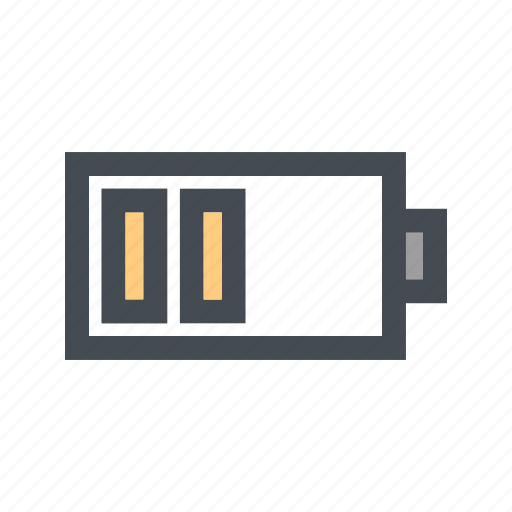 Battery, energy, half, power icon - Download on Iconfinder