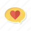 bubble, chat, comment, heart 