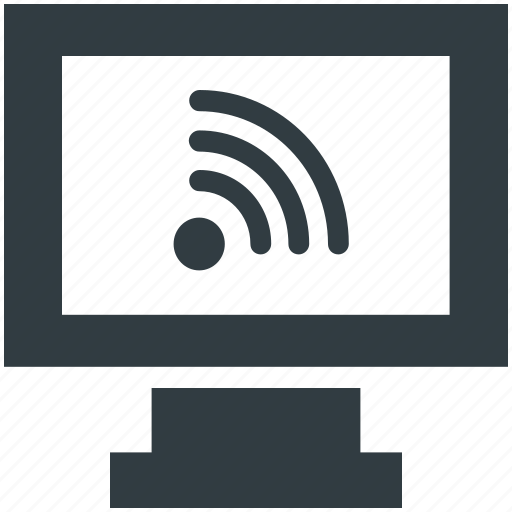 Monitor, wifi connected, wifi connection, wifi signals, wireless internet icon - Download on Iconfinder
