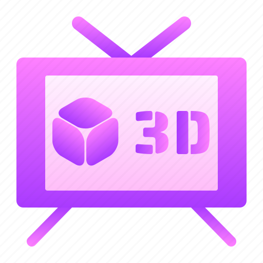 Tv, 3d tv, television, 3d movie, 3d technology, technology, multimedia icon - Download on Iconfinder