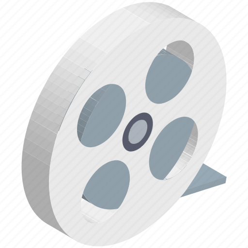 Camera reel, film reel, image reel, movie reel, reel box icon