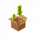 box, delivery, inbox, isometric, multimedia, order, package