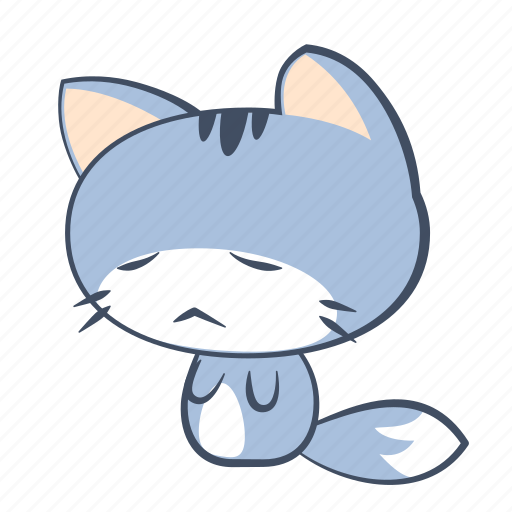 Anxiety, cat, emoji, regret, sad, sticker, unhappy icon - Download on Iconfinder