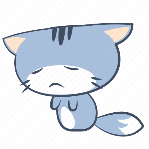Anxiety, cat, emoji, sad, sorrow, sticker, unhappy icon - Download on Iconfinder