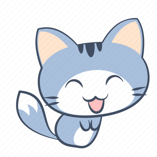 Bow, cat, emoji, happy, smile, sticker, thank icon - Download on Iconfinder