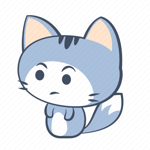 Cat, doubt, emoji, sticker, thinking, uncertain, wonder icon - Download on Iconfinder