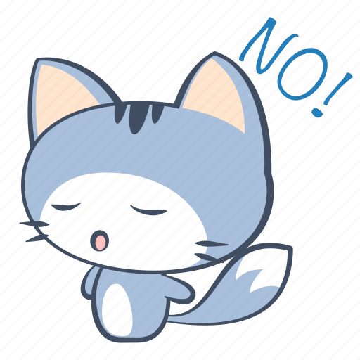 Cat, decline, emoji, no, refuse, sticker, unwilling icon - Download on Iconfinder