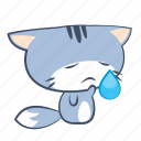 cat, cry, emoji, sad, sticker, tear, unhappy 