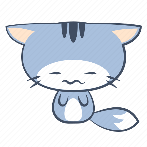 Cat, disgust, emoji, frowning, sad, scared, sticker icon - Download on Iconfinder
