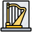 display, harp, instrument, music, string 