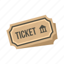 admit, concert, coupon, event, museum, paper, ticket