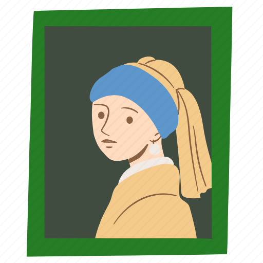 Art, famous painting, masterpiece, painting, picture, girl with a pearl earring, gallery icon - Download on Iconfinder