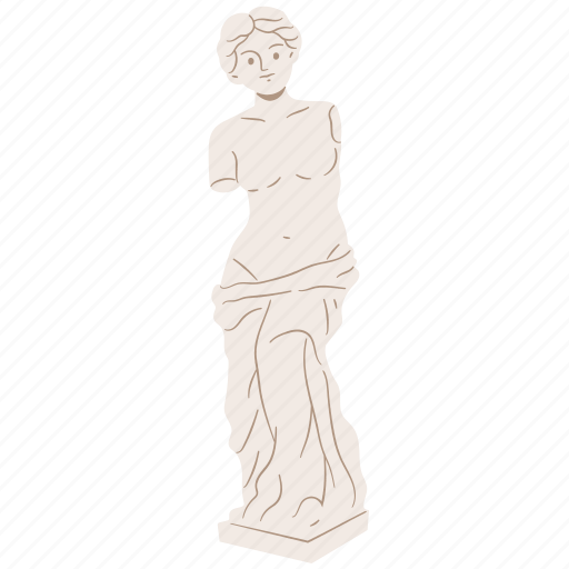 Venus de milo, sculpture, statue, aphrodite, figurine, museum, art icon - Download on Iconfinder