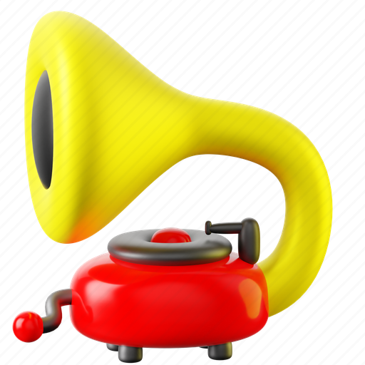 Gramophone, trumpet, drum, flute, simple, saxophone, piano 3D illustration - Download on Iconfinder