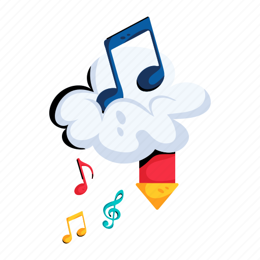 Download music, download song, cloud music, cloud song, music storage icon - Download on Iconfinder