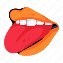 women mouth, tongue out, stick out, open mouth, tongue