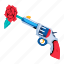 pacifism gun, peace gun, flower gun, flower pistol, gun 