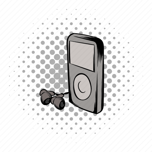 Comics, headphones, hipster, media, mp3, music, player icon - Download on Iconfinder