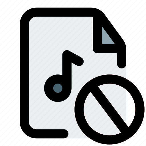 Block, music, file, forbidden icon - Download on Iconfinder
