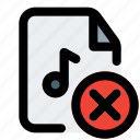 error, music, file, cancel