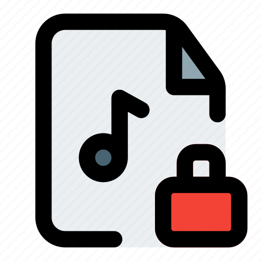 Lock, music, file, protect, padlock icon - Download on Iconfinder
