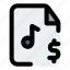 purchase, music, file, dollar, currency 
