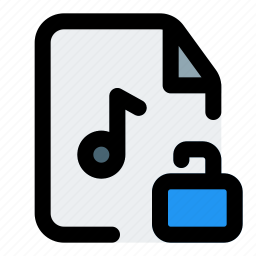 Unlock, music, file, unsecure, document icon - Download on Iconfinder