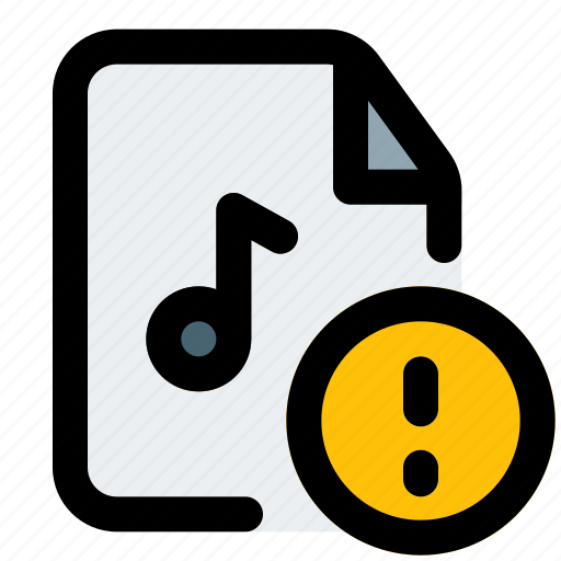 Warning, music, file, alert, file type icon - Download on Iconfinder