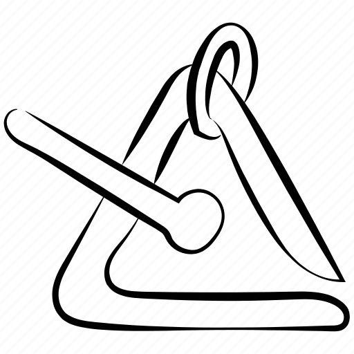 triangle instrument line style icon design, Music sound melody
