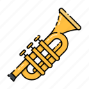 instrument, jazz, music, trumpet